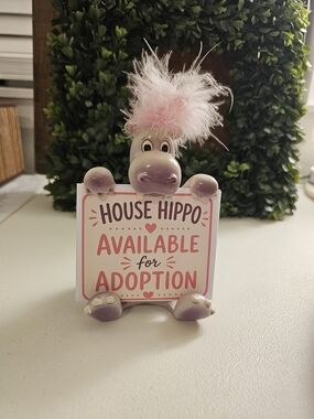 Fabulous Ceramic House Hippo / Sign or Picture Holder